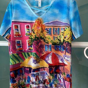 Ellen Negley women’s studded top size M, NWOT